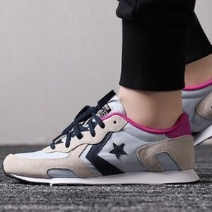 Converse Fuchsia and Cream Sneakers